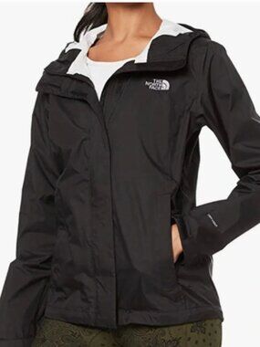The North Face Black Hooded Venture Waterproof Jacket